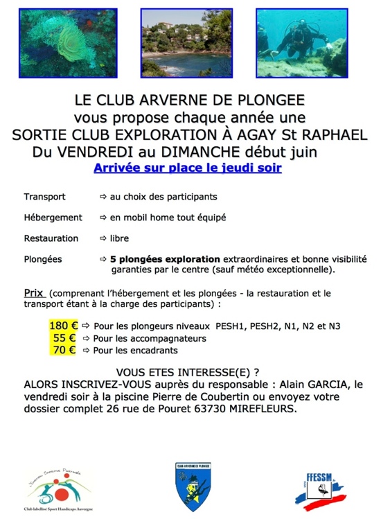 Fiche information sortie Agay